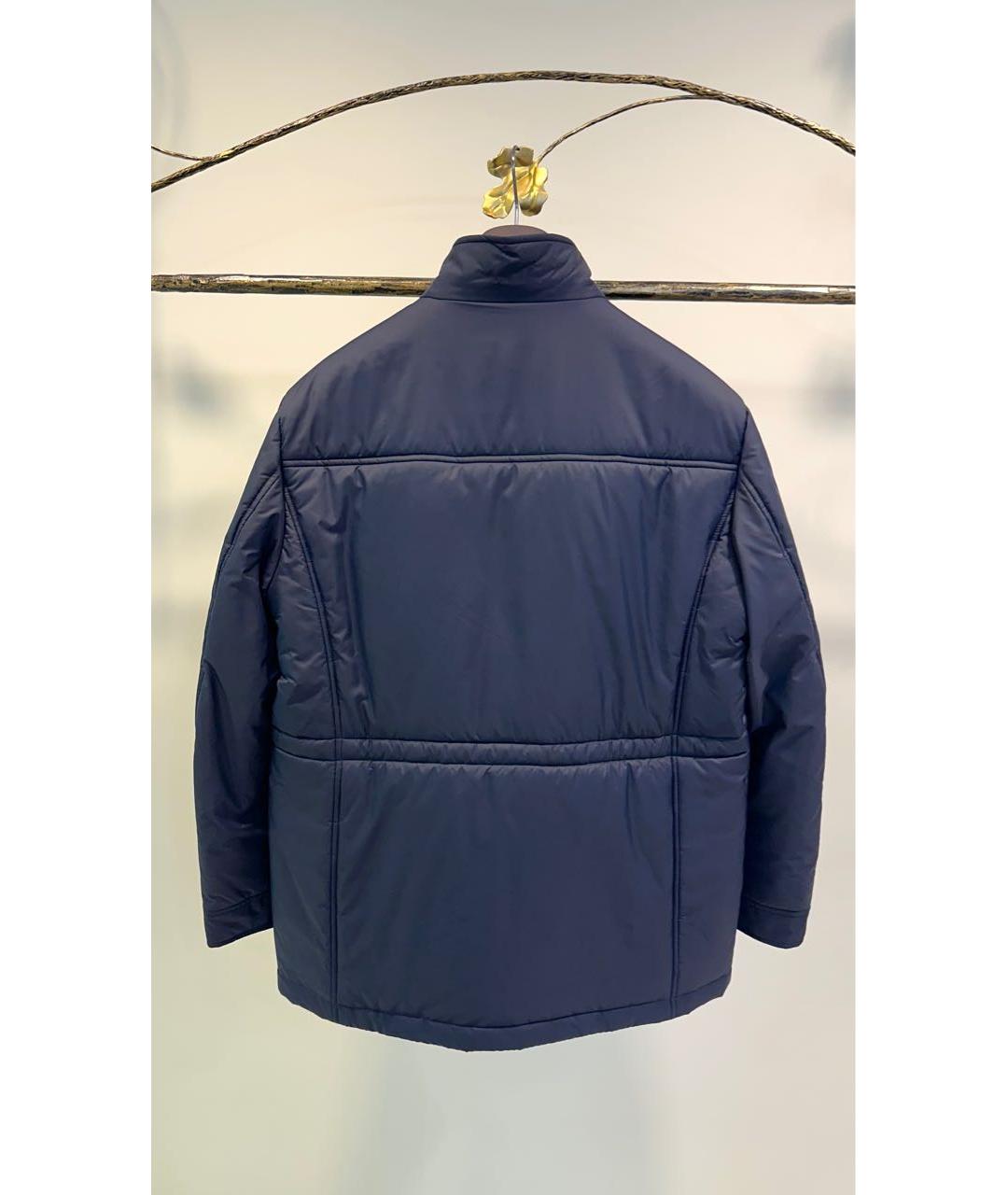 CANALI Темно-синяя полиэстеровая куртка, фото 2