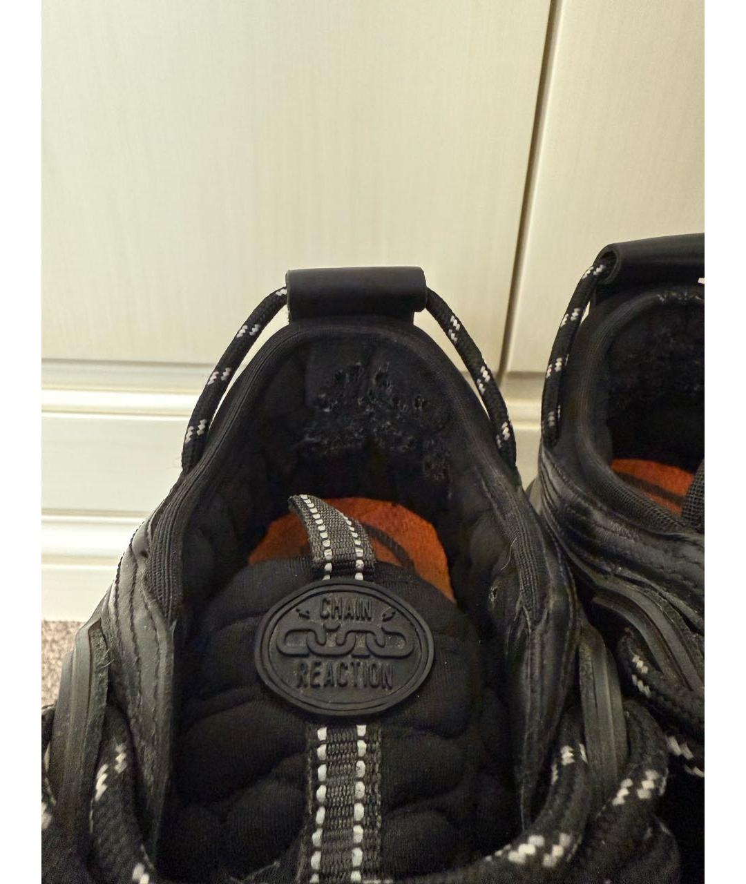 VERSACE Черные текстильные низкие кроссовки / кеды, фото 7