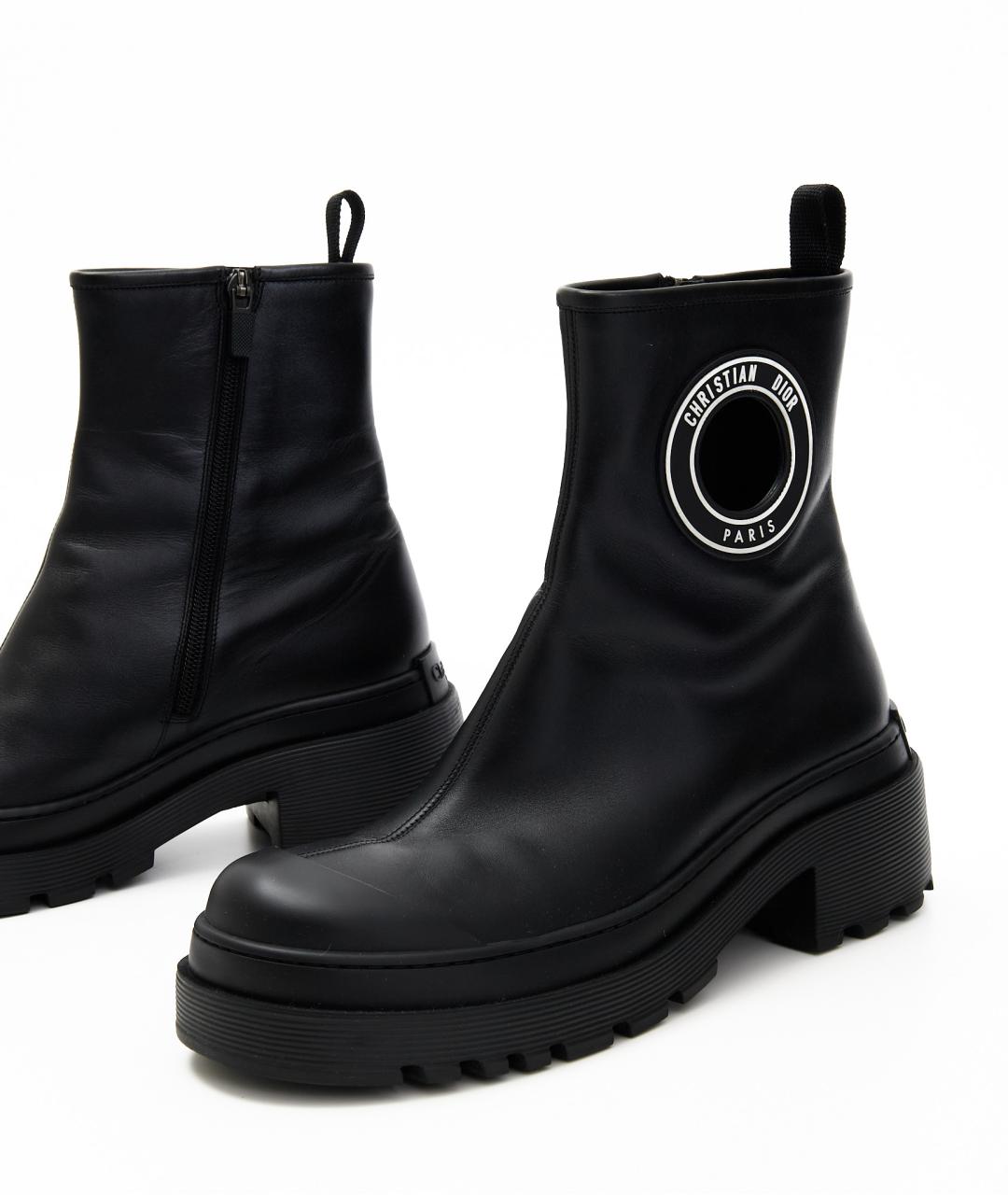 CHRISTIAN DIOR Черные кожаные ботинки, фото 4
