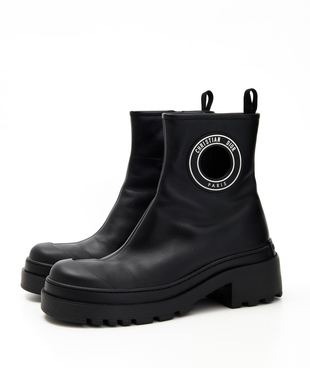 CHRISTIAN DIOR Черные кожаные ботинки, фото 2