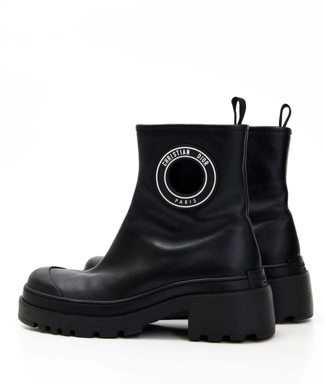 CHRISTIAN DIOR Черные кожаные ботинки, фото 3