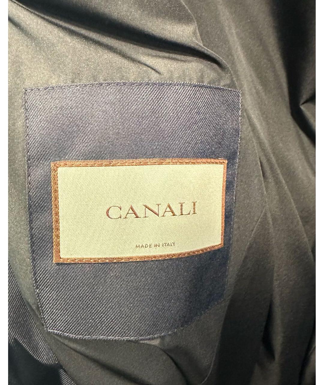 CANALI Темно-синяя полиэстеровая куртка, фото 6
