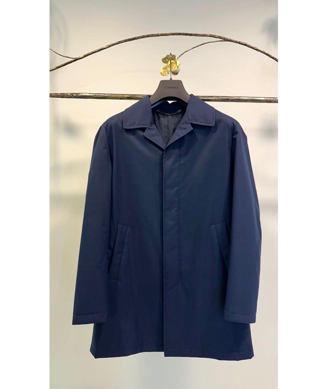 CANALI Темно-синяя полиэстеровая куртка, фото 8