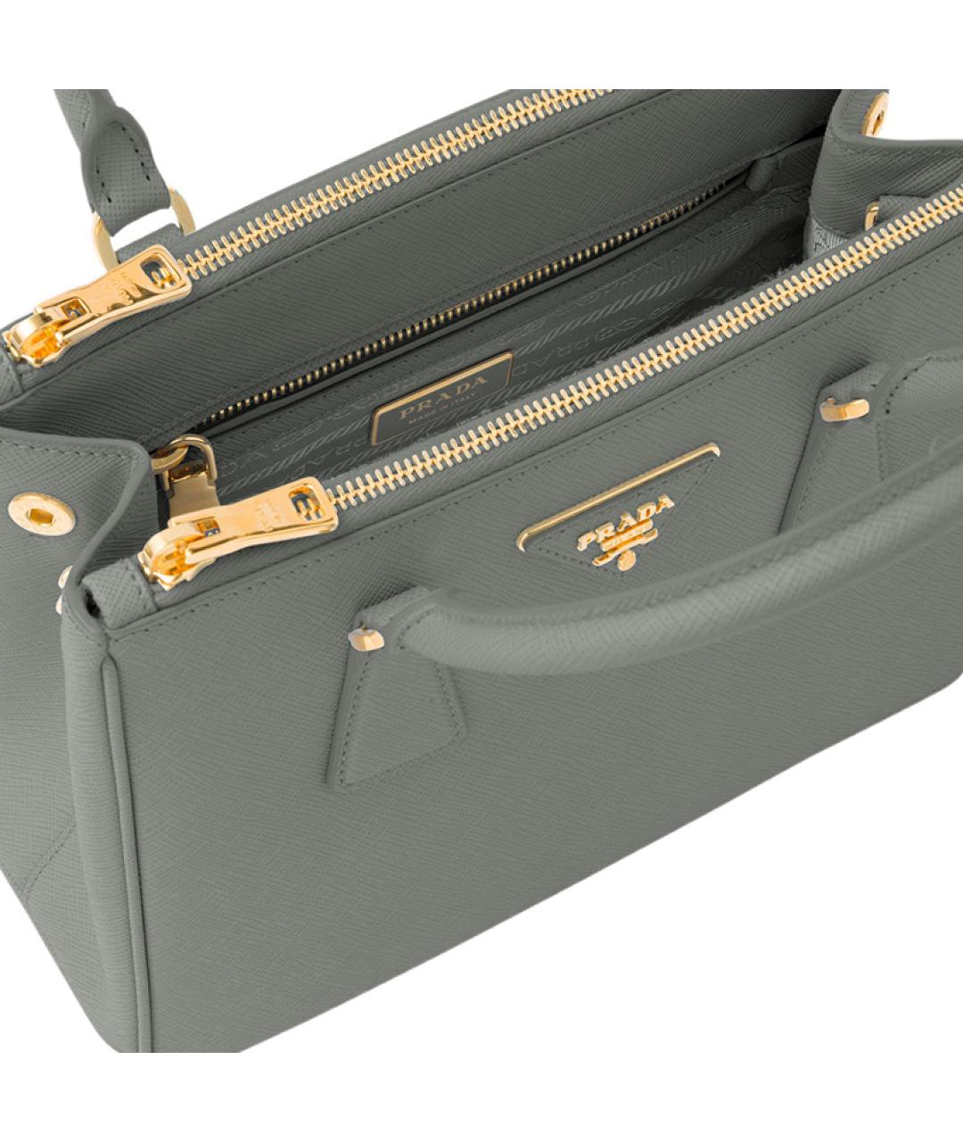 PRADA Серая кожаная сумка через плечо, фото 5
