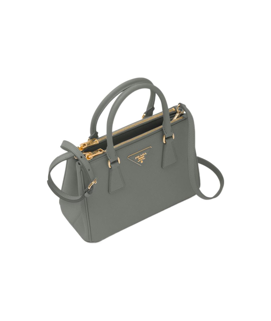 PRADA Серая кожаная сумка через плечо, фото 2