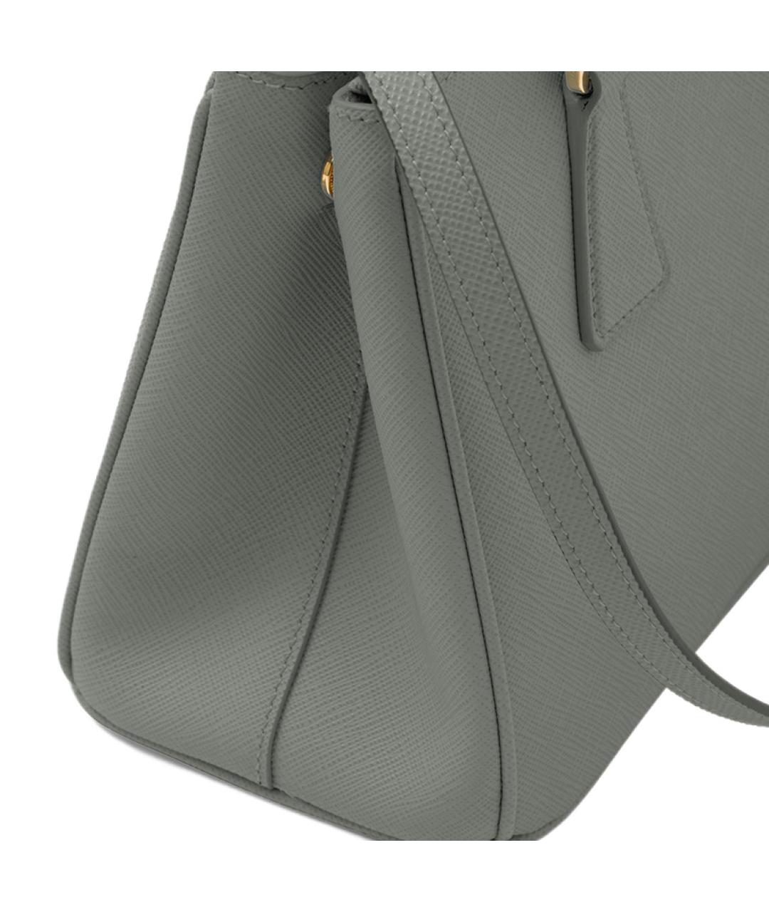 PRADA Серая кожаная сумка через плечо, фото 4