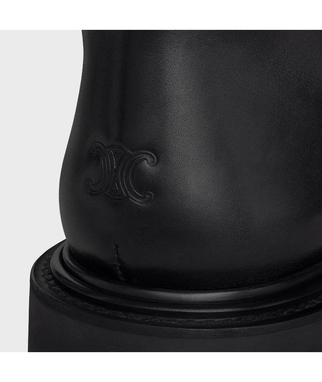 CELINE Черные кожаные ботильоны, фото 4