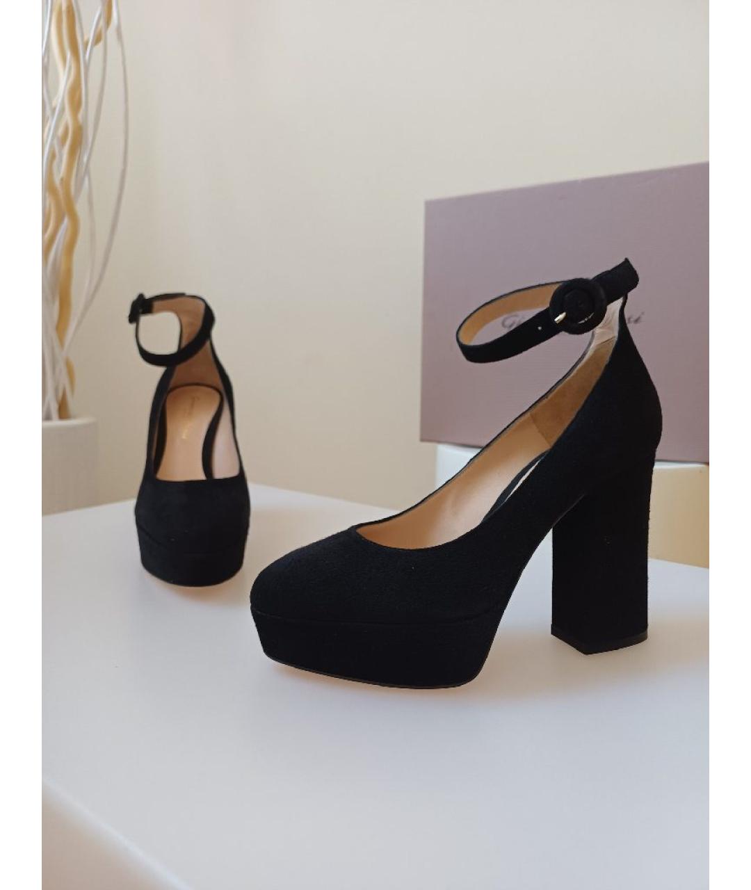 GIANVITO ROSSI Черные замшевые туфли, фото 4