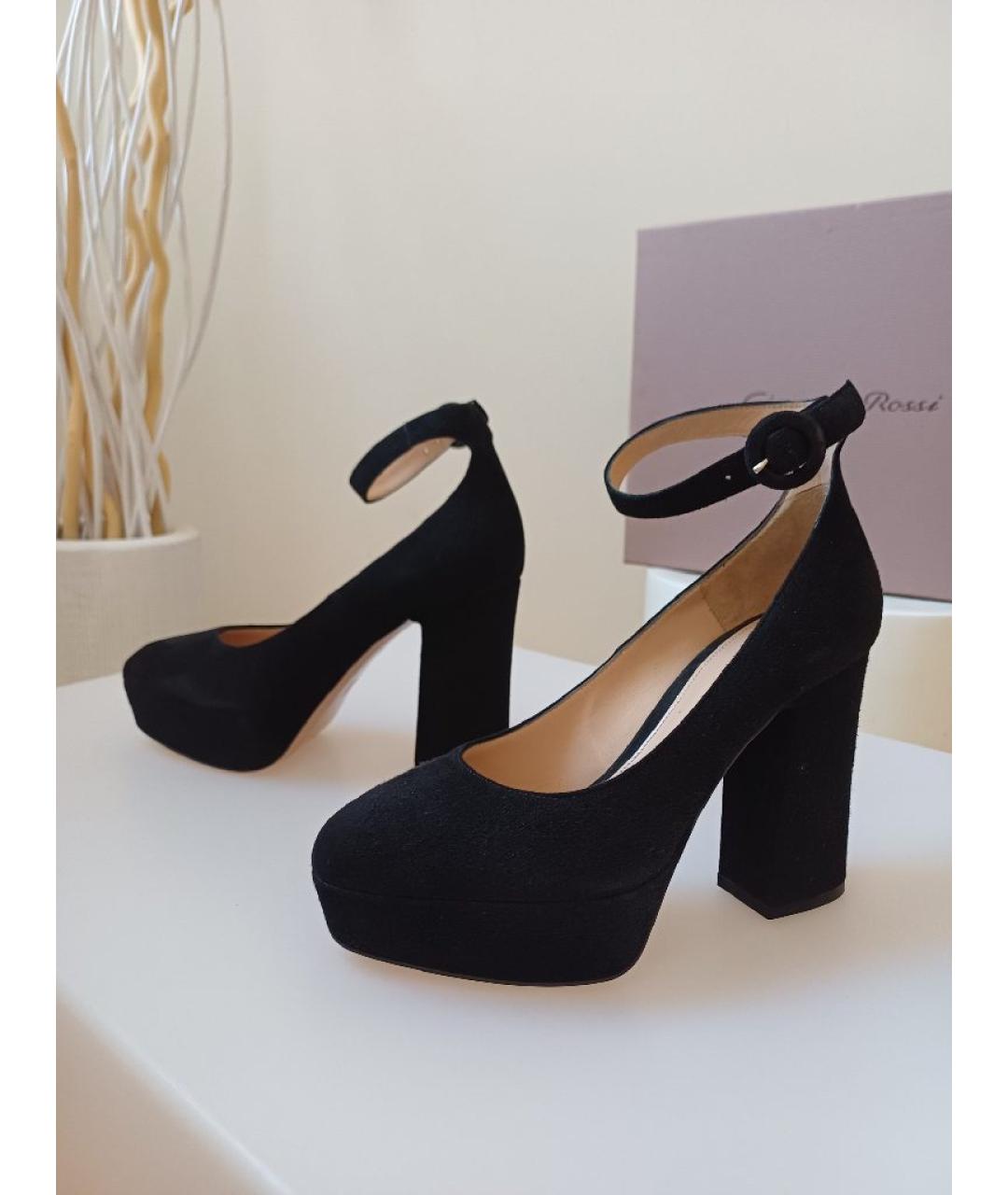 GIANVITO ROSSI Черные замшевые туфли, фото 3