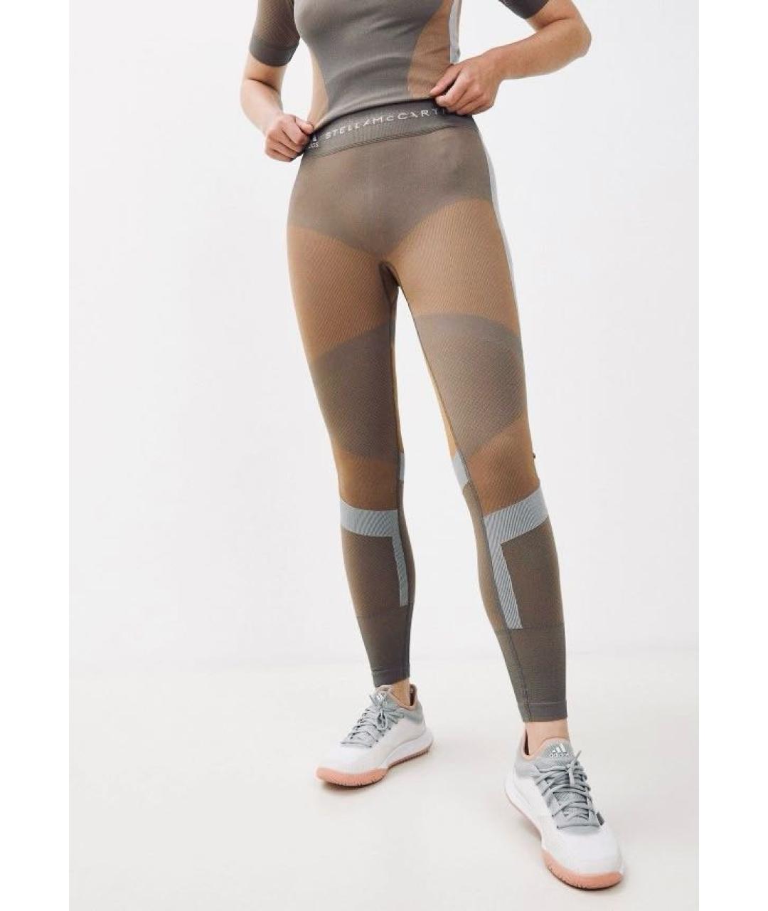 ADIDAS BY STELLA MCCARTNEY Бежевые полиамидовые спортивные брюки и шорты, фото 2