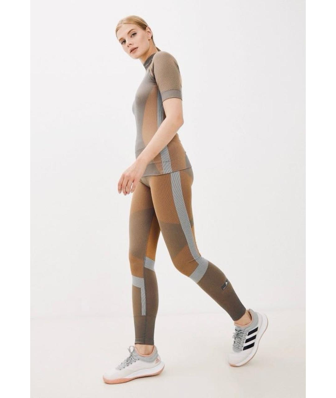 ADIDAS BY STELLA MCCARTNEY Бежевые полиамидовые спортивные брюки и шорты, фото 5