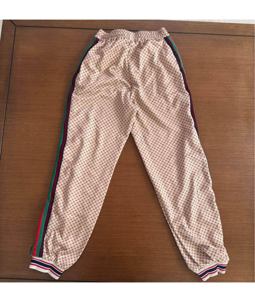 GUCCI Бежевые полиамидовые спортивные брюки и шорты, фото 2