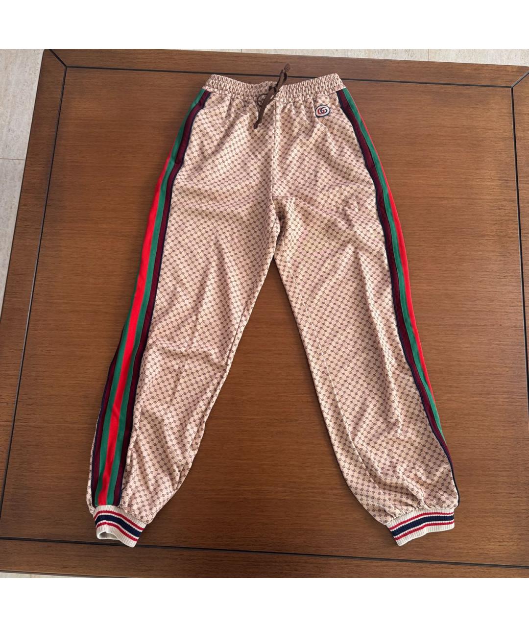 GUCCI Бежевые полиамидовые спортивные брюки и шорты, фото 5