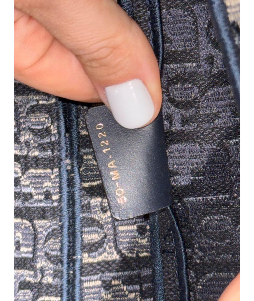 CHRISTIAN DIOR Темно-синяя тканевая сумка с короткими ручками, фото 7