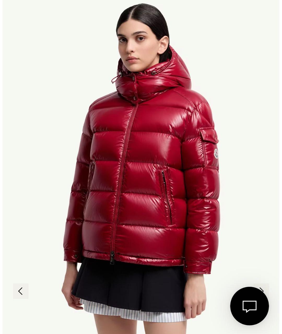 MONCLER Красный полиэстеровый пуховик, фото 5