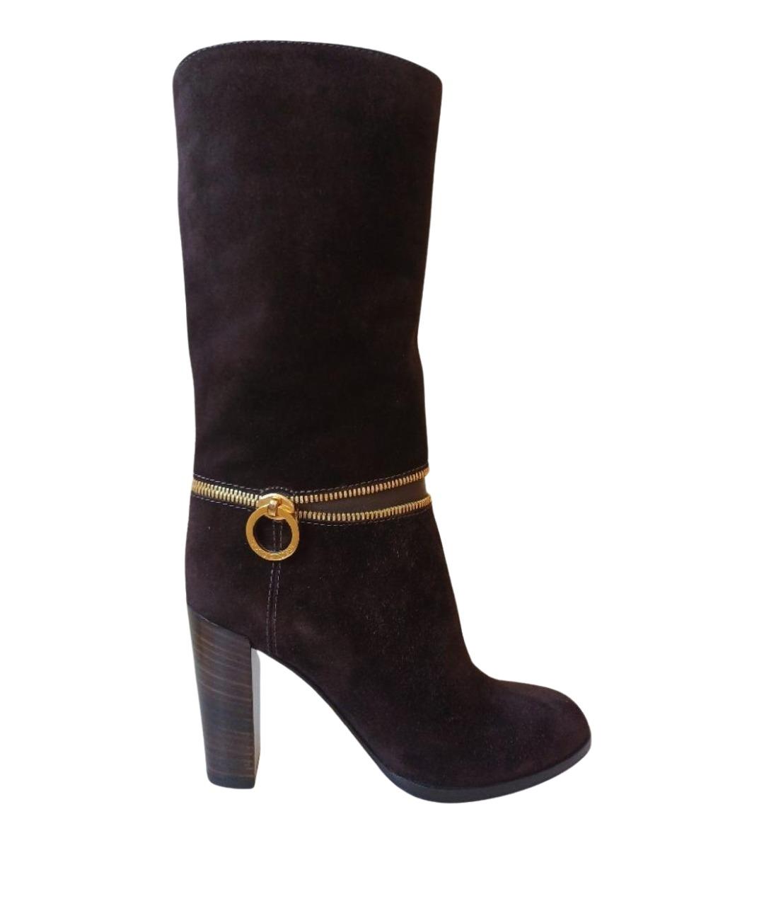 SERGIO ROSSI Коричневые замшевые сапоги, фото 1