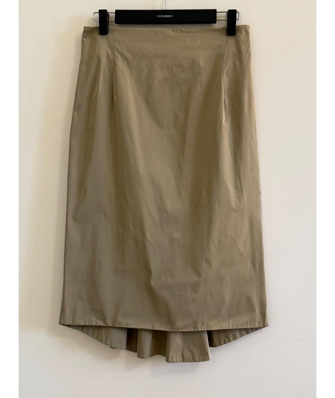 ERMANNO SCERVINO Бежевая полиэстеровая юбка миди, фото 7