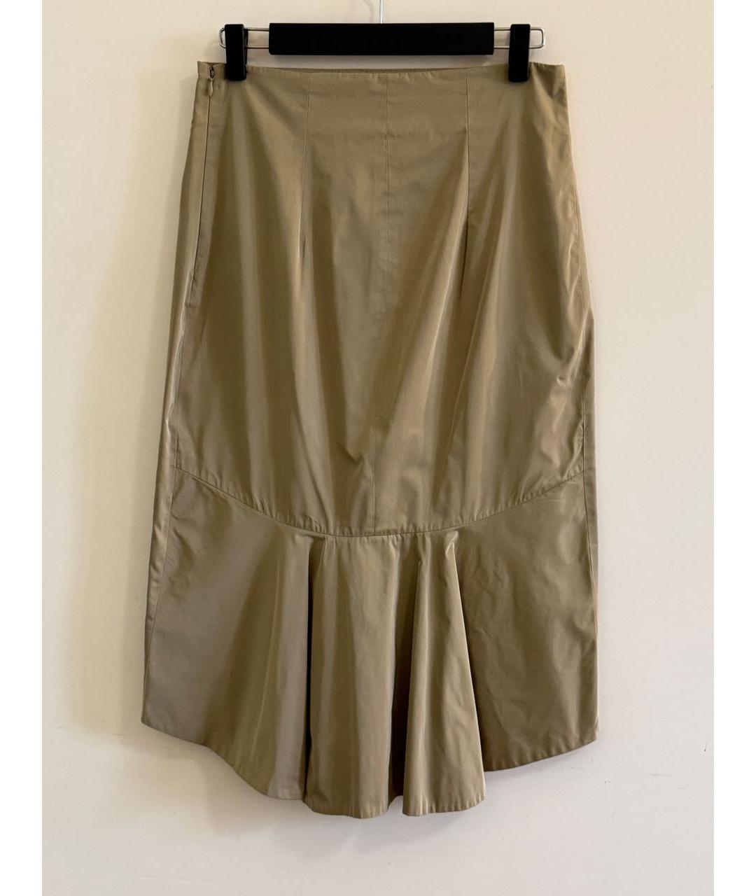 ERMANNO SCERVINO Бежевая полиэстеровая юбка миди, фото 2