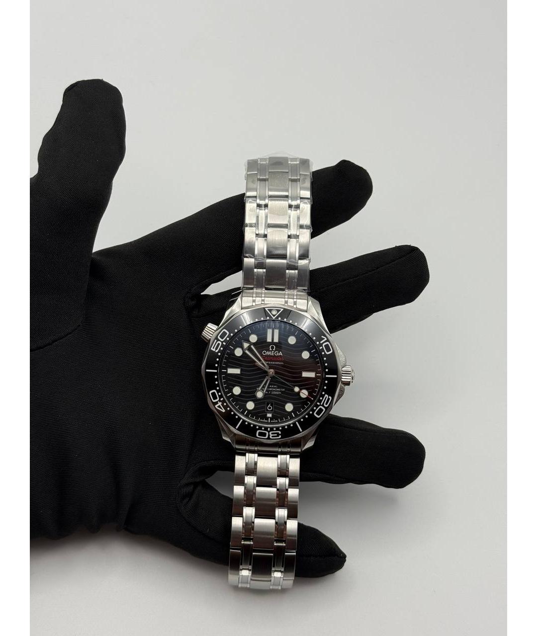 OMEGA Черные часы, фото 8