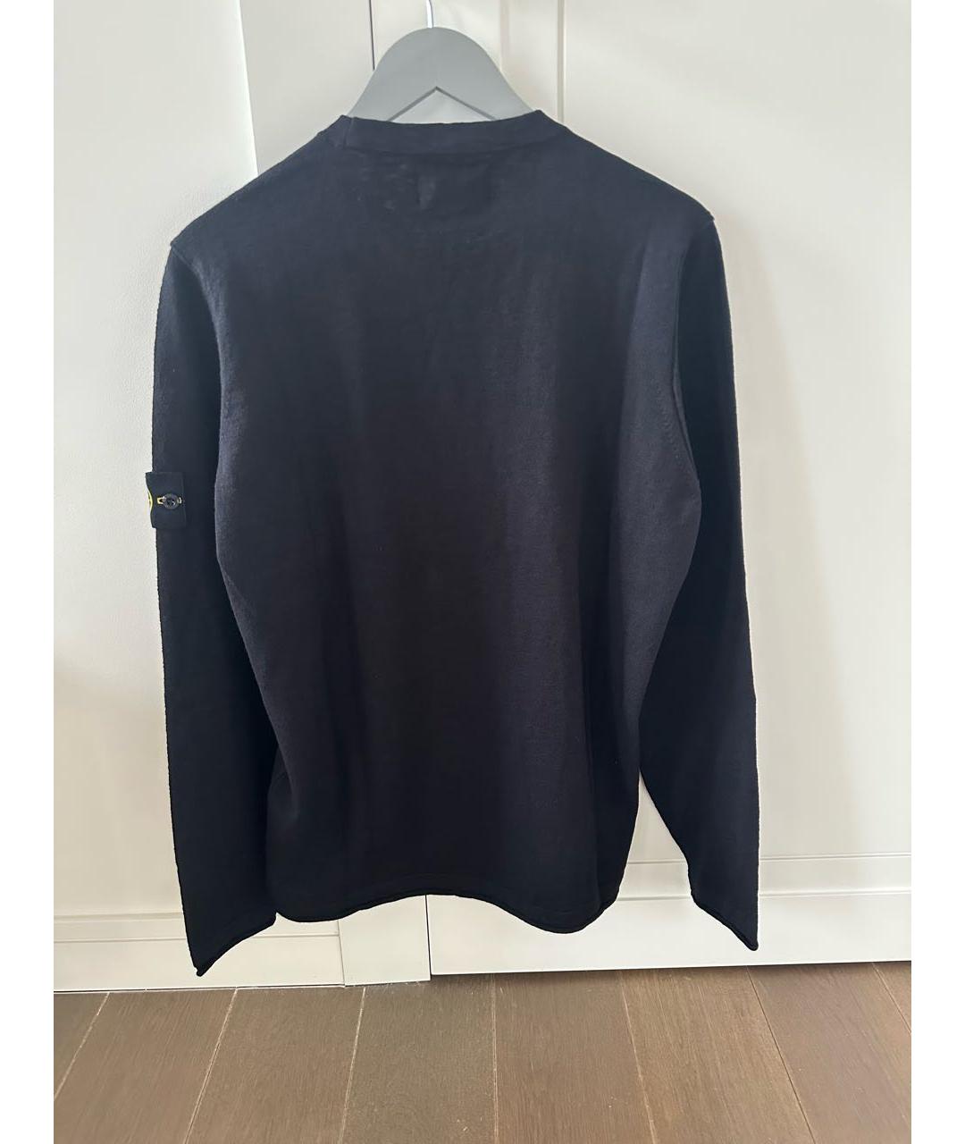 STONE ISLAND Черный хлопковый джемпер / свитер, фото 2