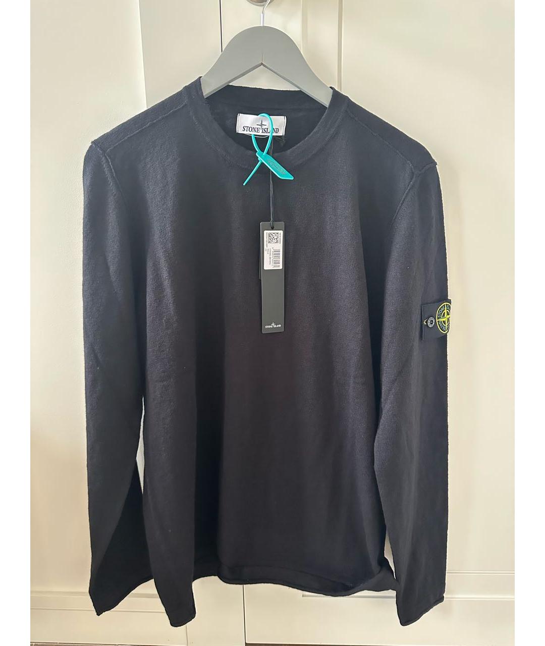 STONE ISLAND Черный хлопковый джемпер / свитер, фото 9