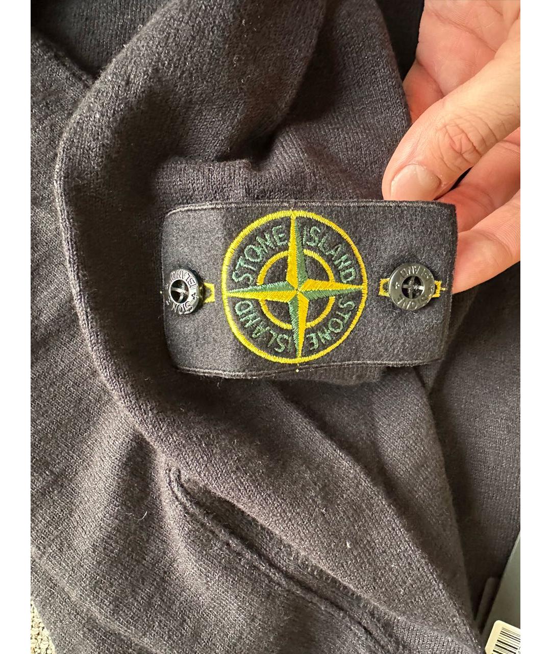 STONE ISLAND Черный хлопковый джемпер / свитер, фото 5