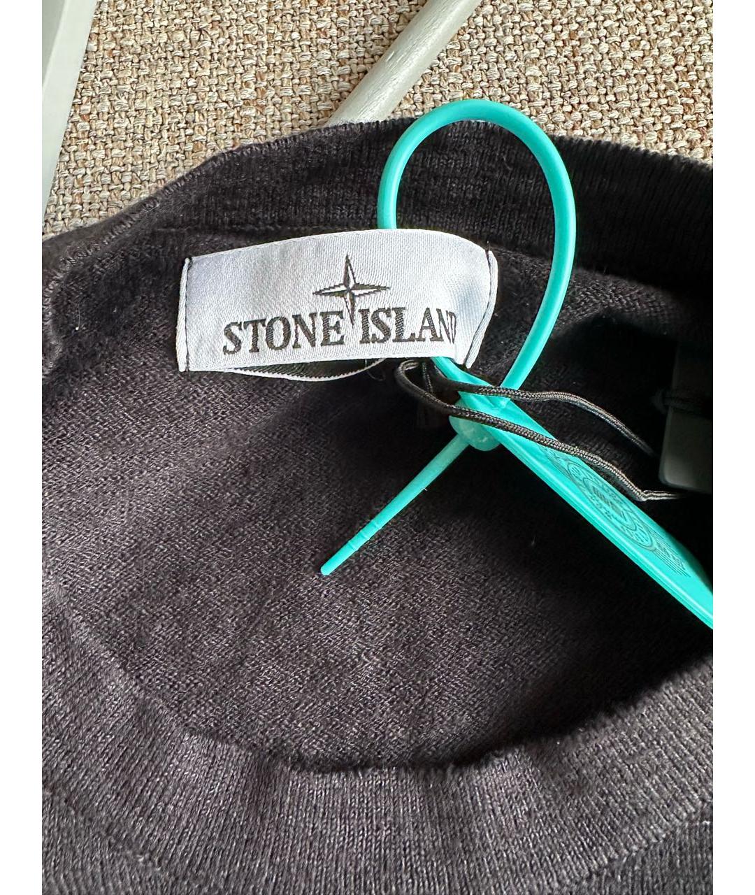 STONE ISLAND Черный хлопковый джемпер / свитер, фото 4