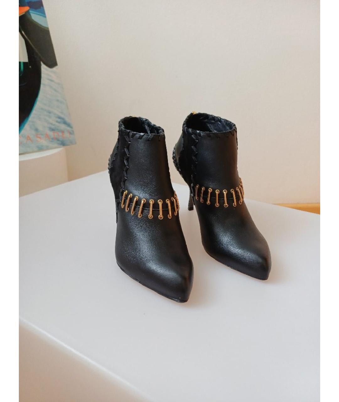 SERGIO ROSSI Черные кожаные ботильоны, фото 5