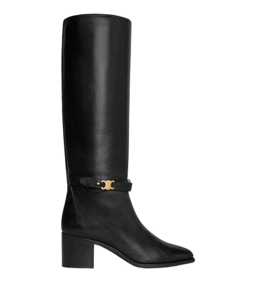CELINE Черные кожаные сапоги, фото 1