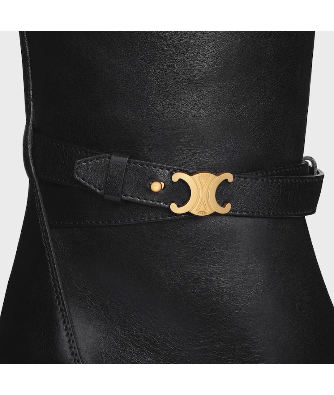 CELINE Черные кожаные сапоги, фото 4