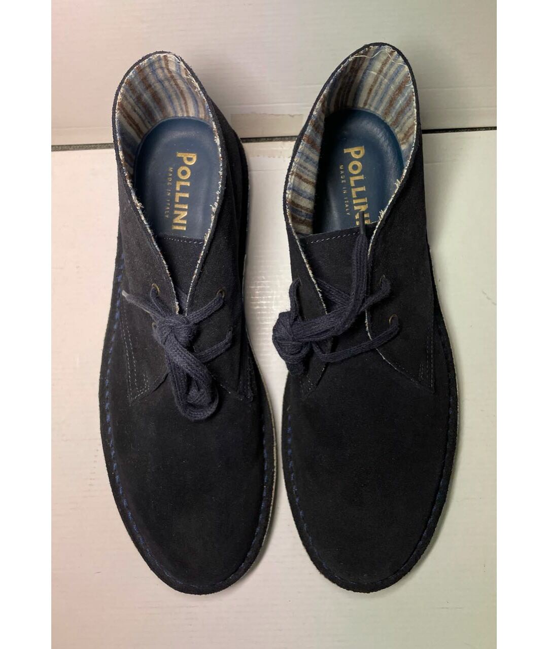 POLLINI Темно-синие замшевые высокие ботинки, фото 3