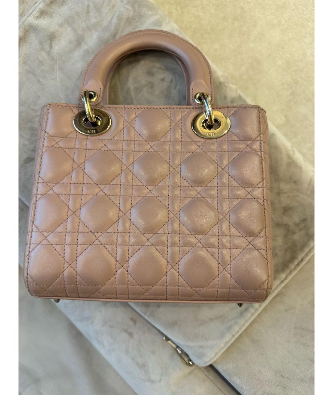 CHRISTIAN DIOR Розовая кожаная сумка с короткими ручками, фото 2