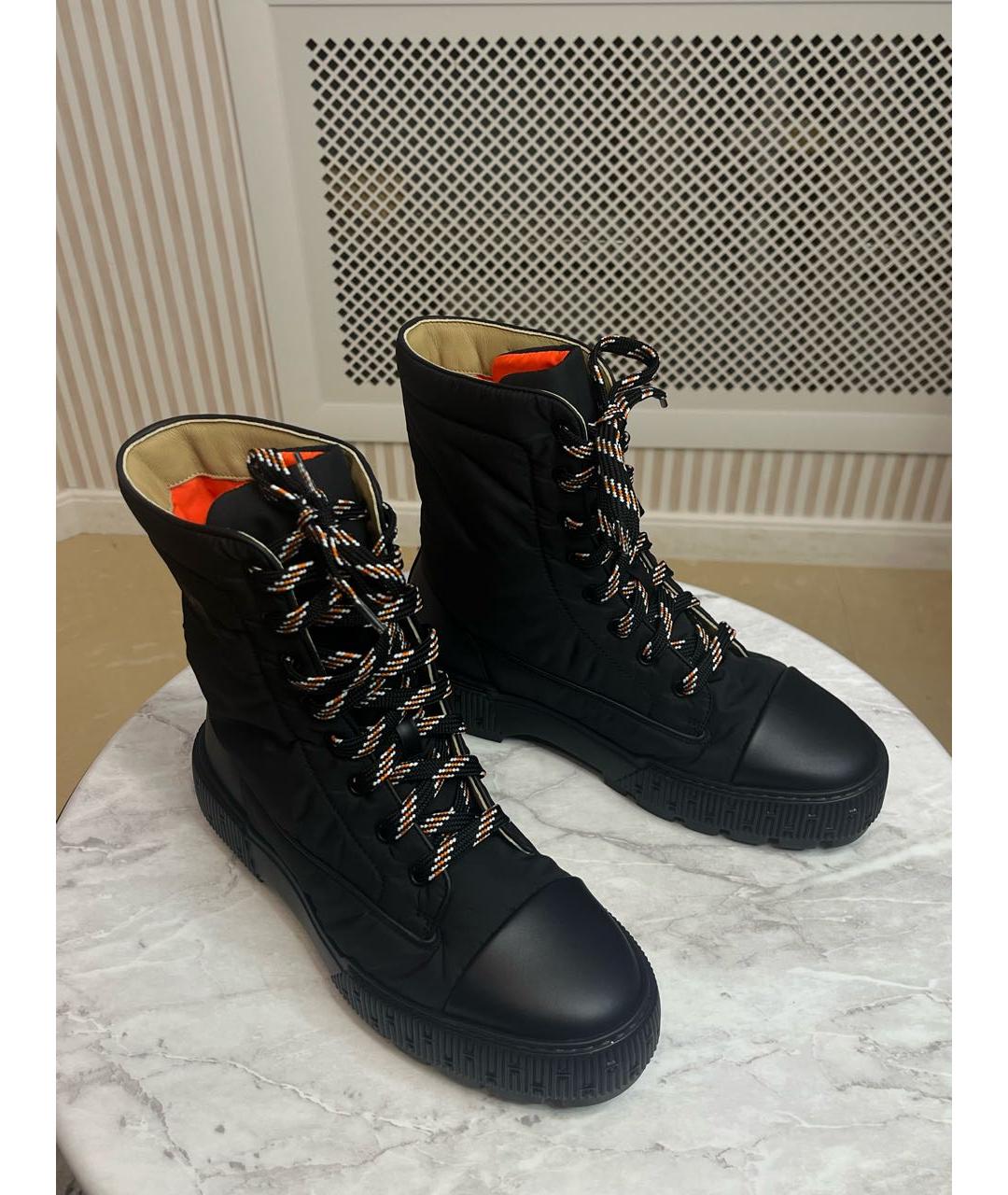 HERMES Черные текстильные ботинки, фото 3
