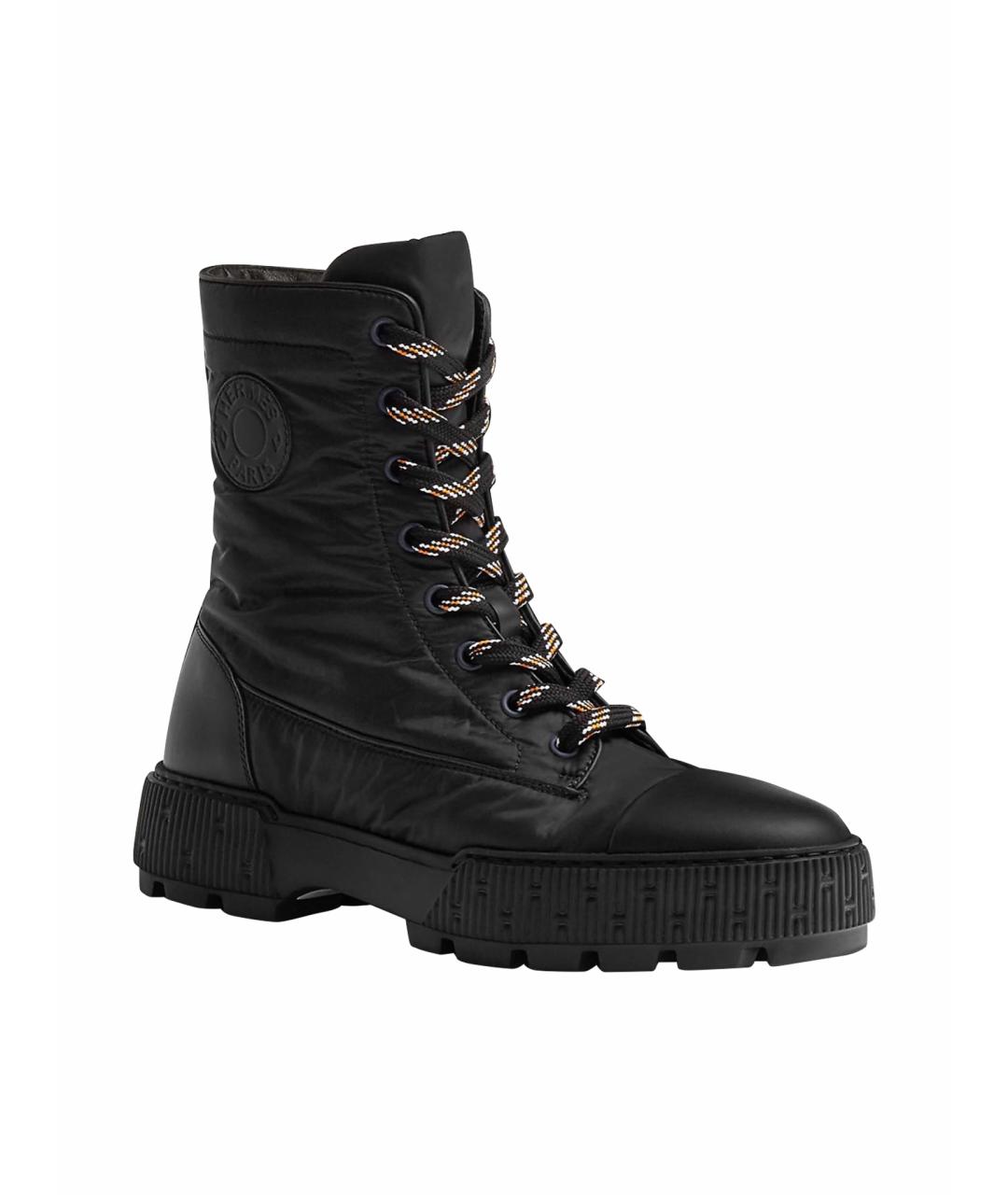 HERMES Черные текстильные ботинки, фото 1