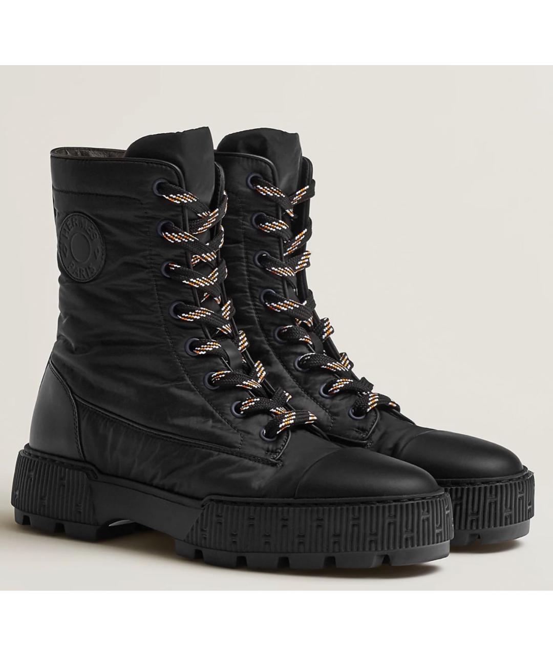 HERMES Черные текстильные ботинки, фото 5