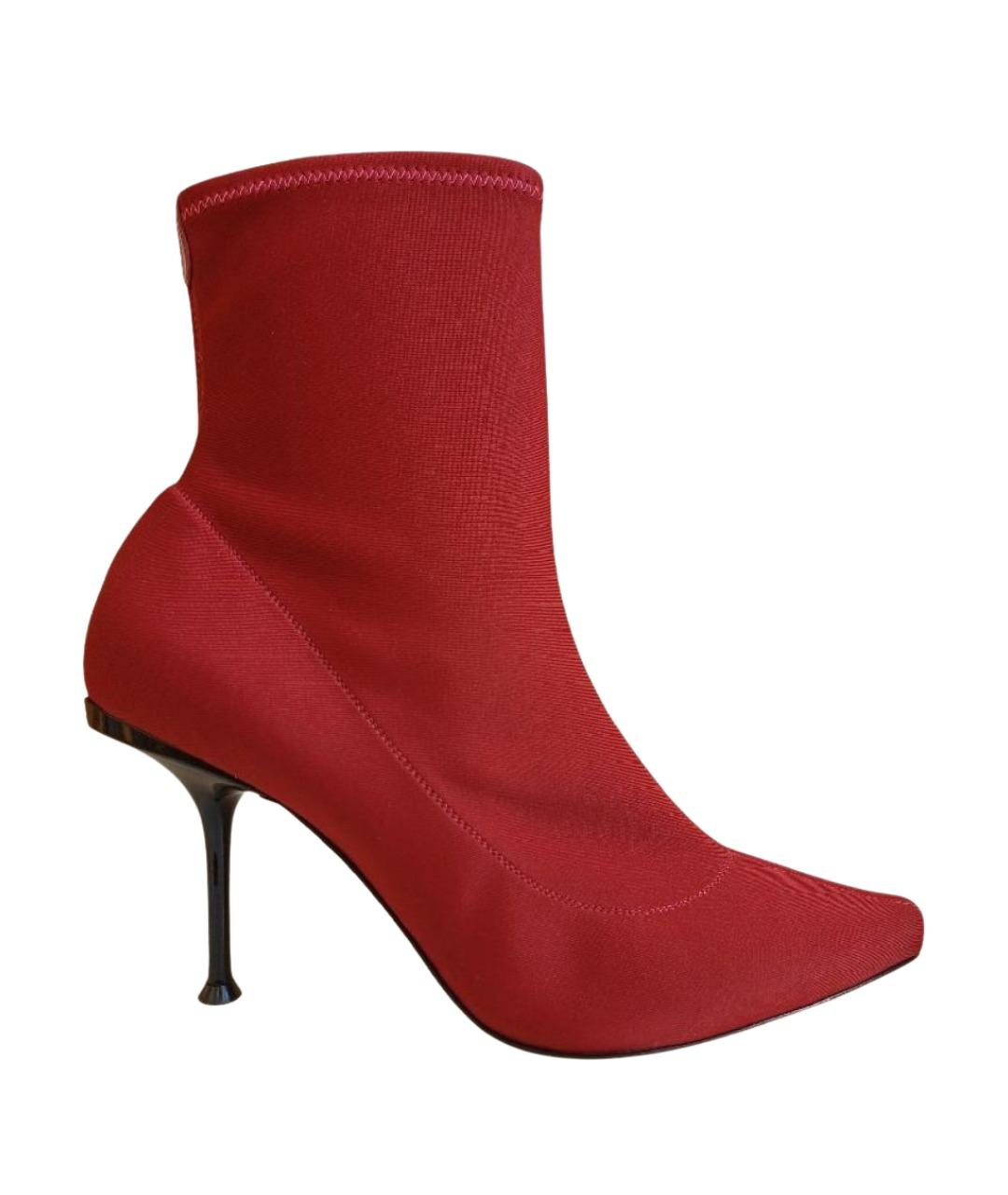 SERGIO ROSSI Красные текстильные ботильоны, фото 1
