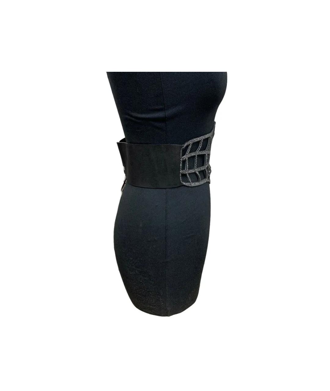 ROBERTO CAVALLI Черный замшевый ремень, фото 6