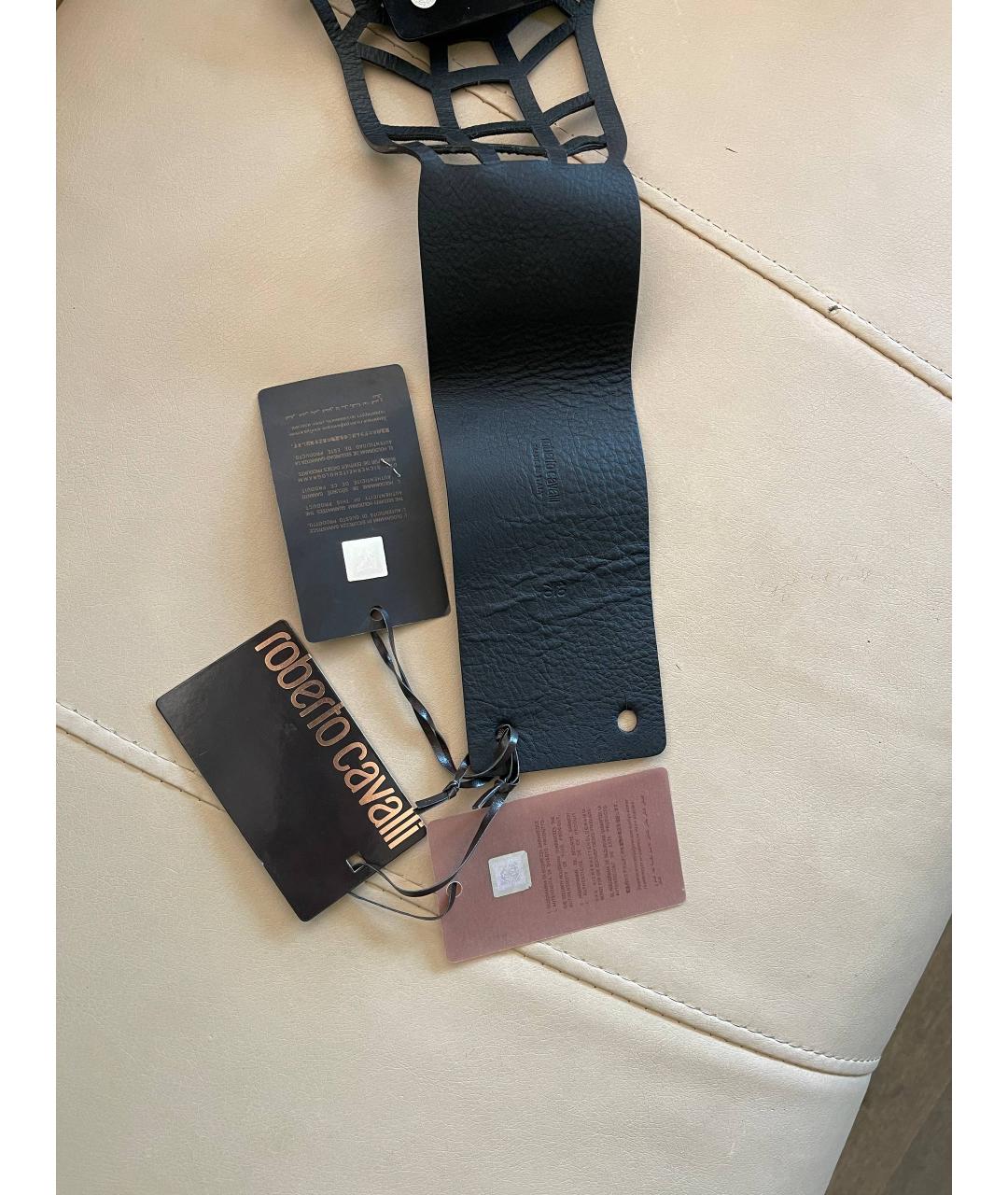 ROBERTO CAVALLI Черный замшевый ремень, фото 3