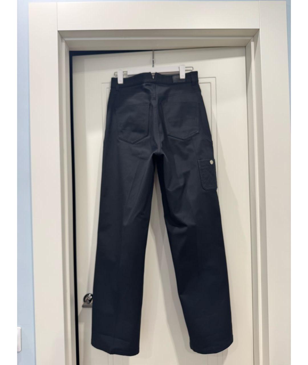 HERMES Черные хлопковые прямые брюки, фото 3