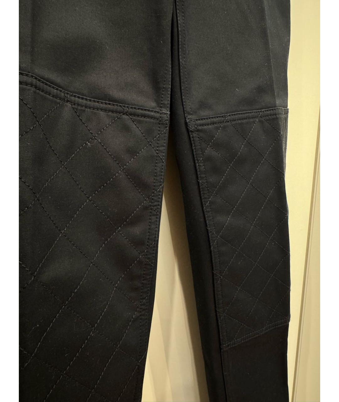 HERMES Черные хлопковые прямые брюки, фото 8