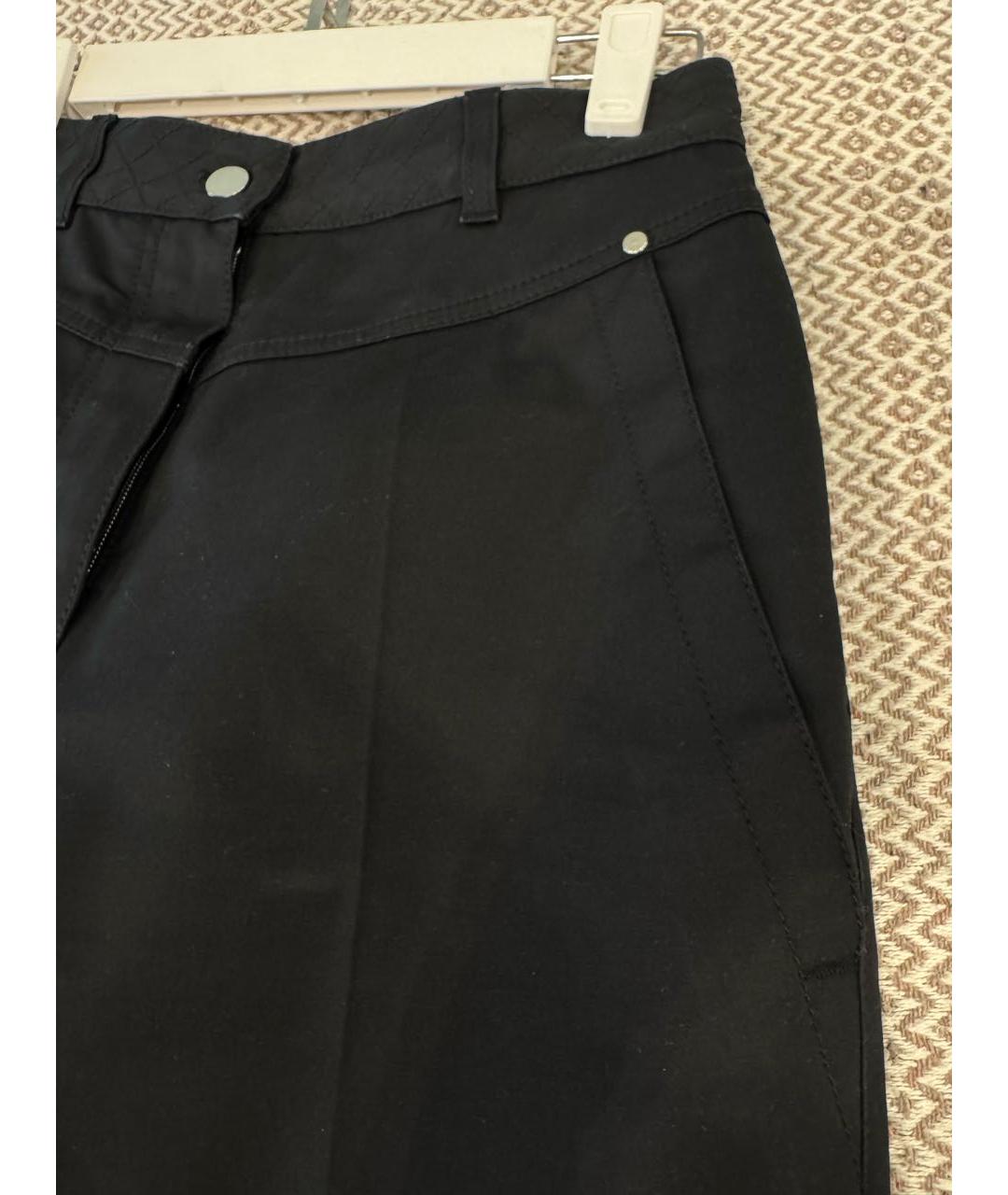 HERMES Черные хлопковые прямые брюки, фото 6