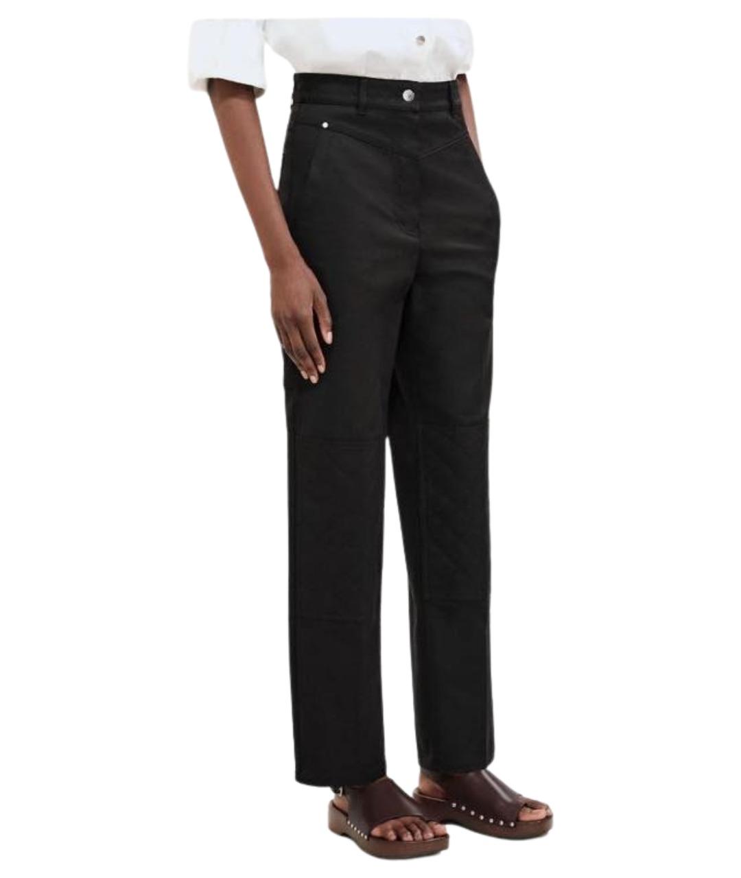 HERMES Черные хлопковые прямые брюки, фото 2