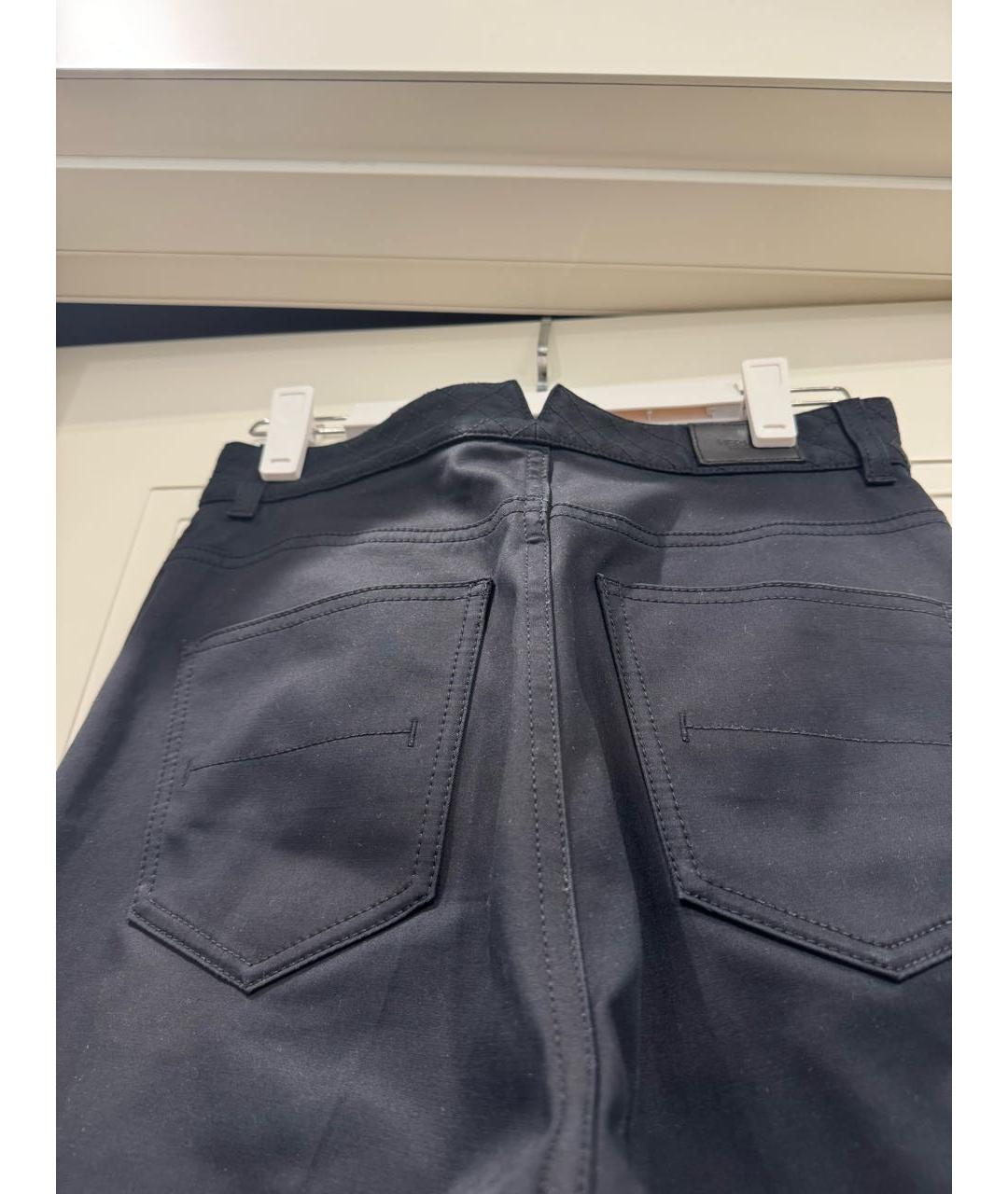 HERMES Черные хлопковые прямые брюки, фото 7