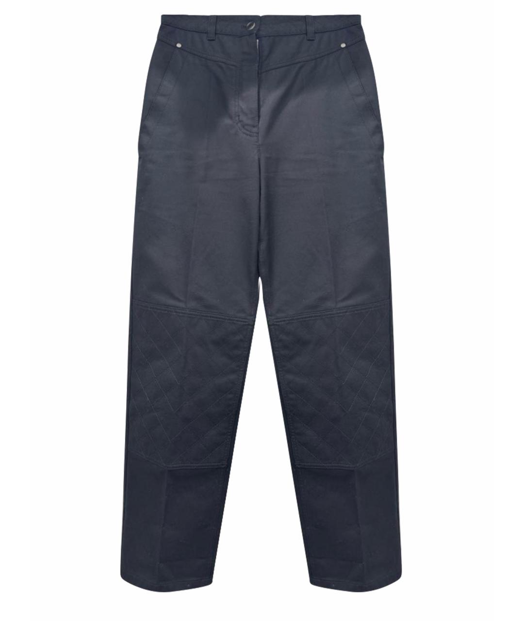 HERMES Черные хлопковые прямые брюки, фото 1