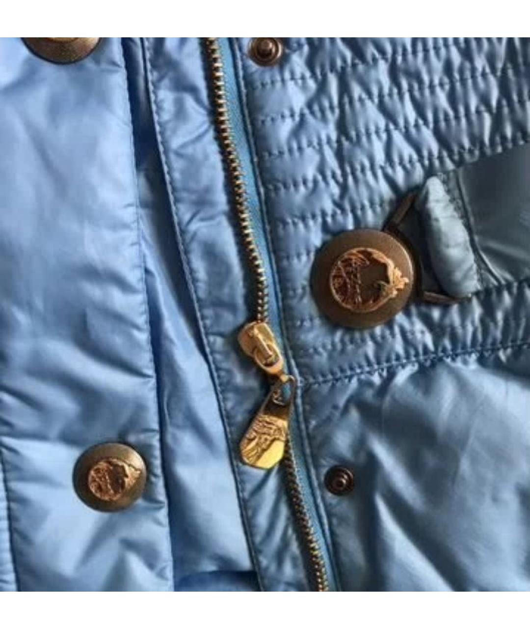 VERSACE COLLECTION Голубой полиэстеровый пуховик, фото 6