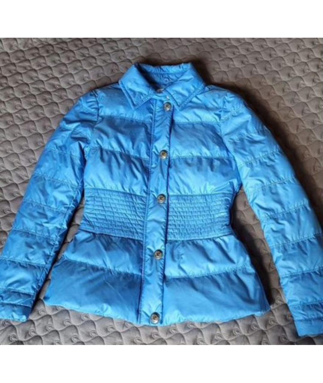 VERSACE COLLECTION Голубой полиэстеровый пуховик, фото 4