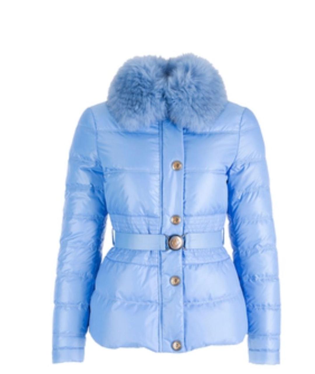 VERSACE COLLECTION Голубой полиэстеровый пуховик, фото 1