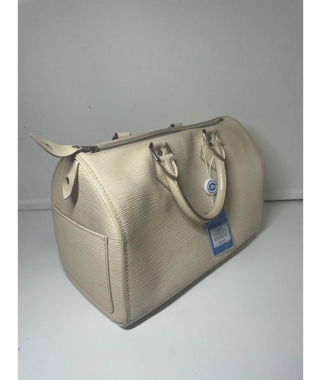 LOUIS VUITTON Белая кожаная сумка с короткими ручками, фото 2