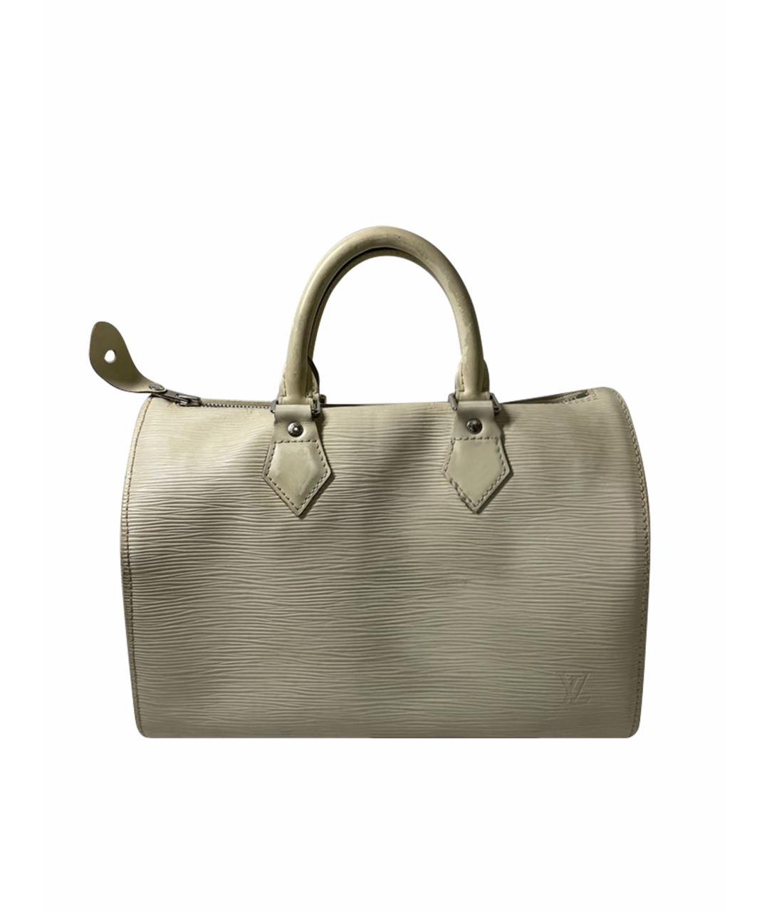 LOUIS VUITTON Белая кожаная сумка с короткими ручками, фото 1