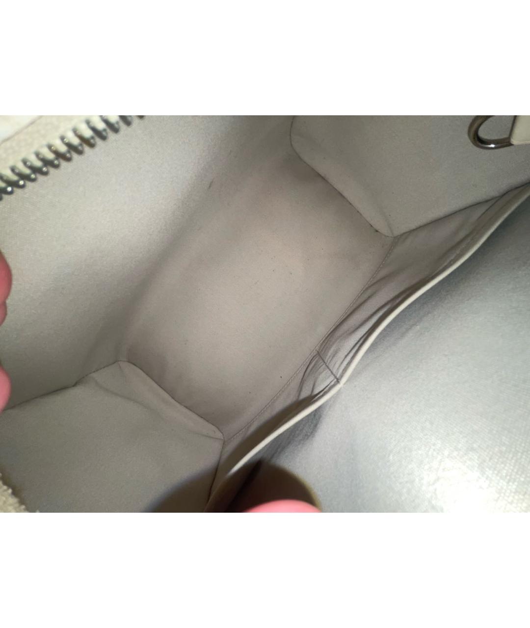 LOUIS VUITTON Белая кожаная сумка с короткими ручками, фото 4